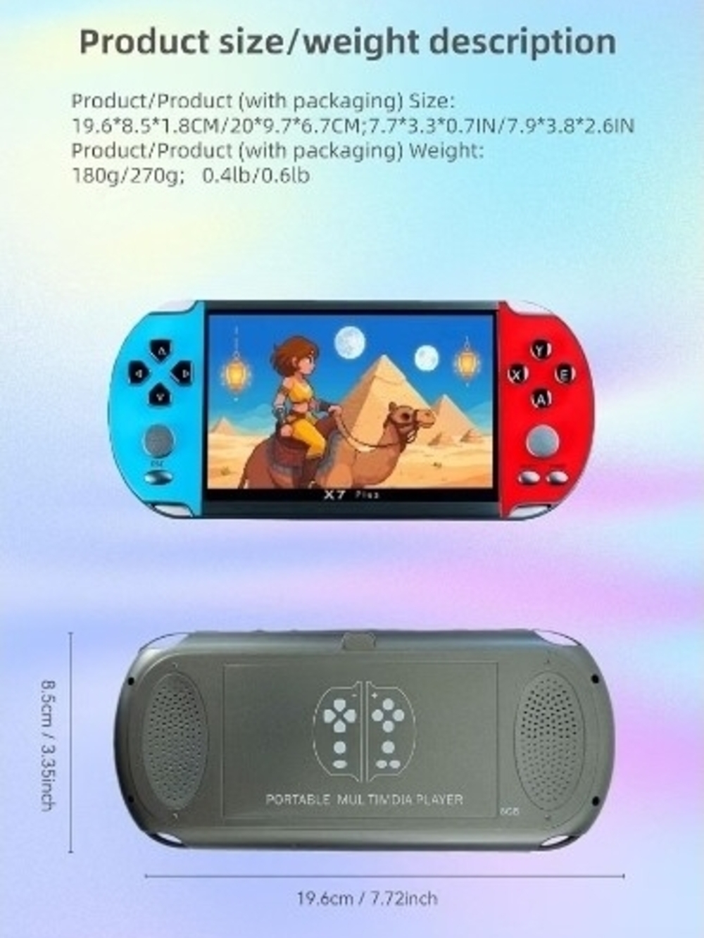 Retro gaming console with 5.1-inch IPS HD display